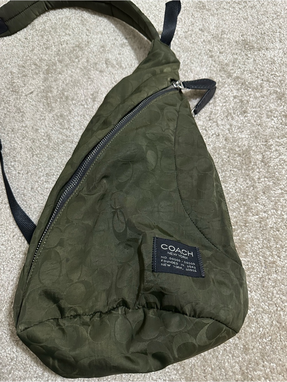COACH Olive Signature Sling Belt Bag